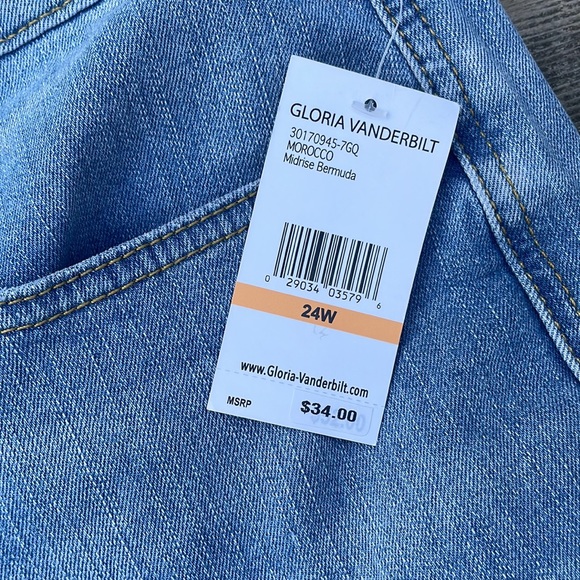 NWT Gloria Vanderbilt Morocco Mid Rise Bermuda Denim Shorts - Picture 2 of 7